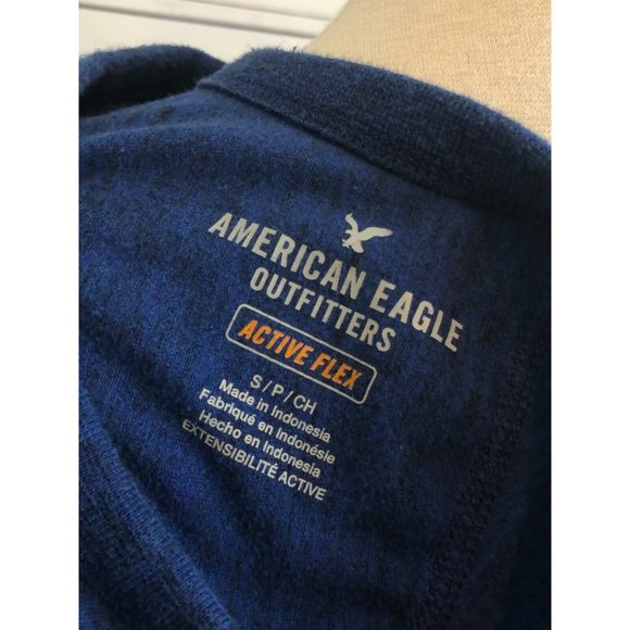 American Eagle AE Active Flex Men Small Long Sleeve Crew Tee Shirt T-Shirt Y2K - Picture 4 of 6